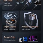 MCDODO 75W DIGITAL DISPLAY FAST CAR CHARGER