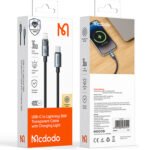 MCDODO 36W USB-C TO LIGHTNING TRANSPARENT CABLE WITH CHARGING LIGHT 1.2M
